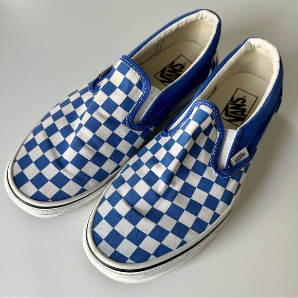 Vans Other - Vans Blue and White Checkered Slip-On
